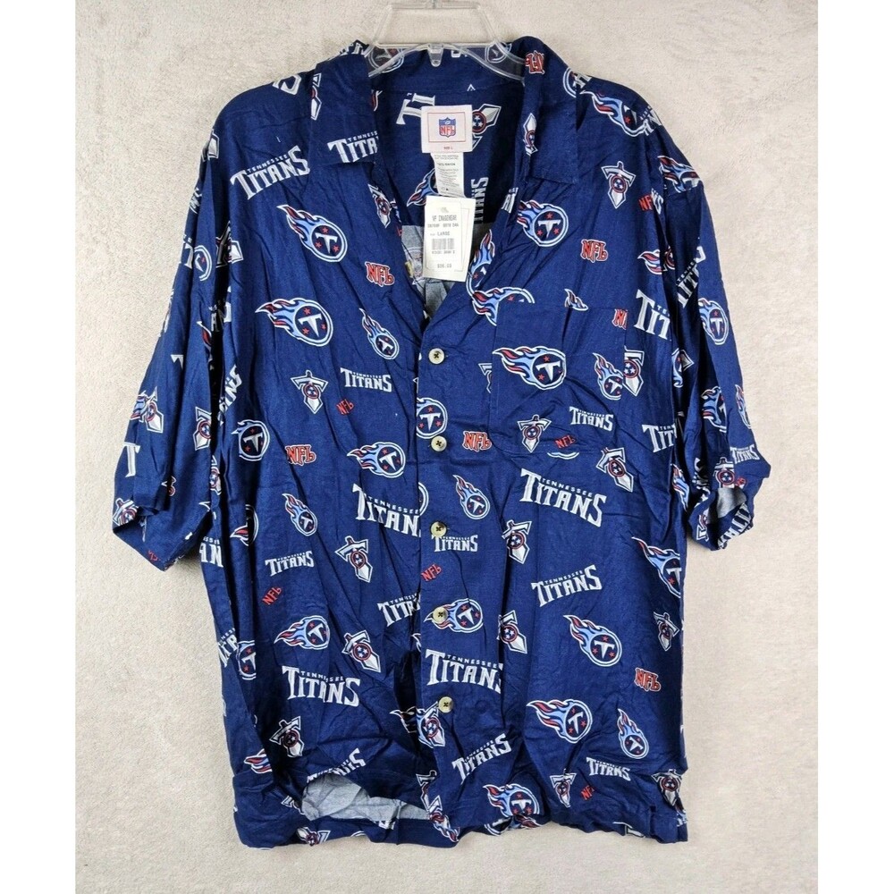 NFL Tennessee Titans VF Imagewear Short Sleeve Button Front Shirt Size L